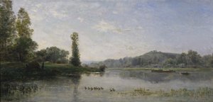 Landschaft mit einem Fluss, 1860 von Charles Francois Daubigny
