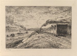 Le Départ Le Retour, aus Le Voyage en bateau, 1861 von Charles Francois Daubigny