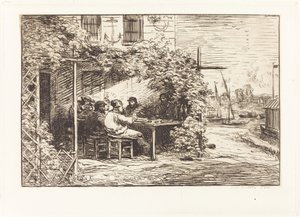 Mittagessen auf dem Weg nach Asnieres von Charles Francois Daubigny
