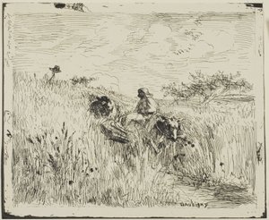Pfad durch das Weizenfeld von Charles Francois Daubigny