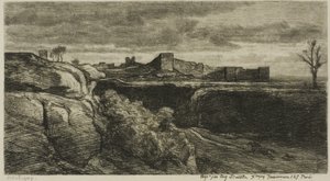 Ruinen des Château von Crémieux (Isère) von Charles Francois Daubigny
