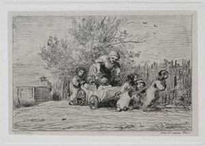 Die Bootsfahrt: Erbe des Wagens (Die Kinder mit dem Wagen) von Charles Francois Daubigny