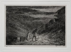 Die Bootsfahrt: Die Suche nach einem Gasthaus von Charles Francois Daubigny