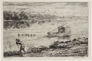 Der Schiffsjunge zieht die Leine von Charles Francois Daubigny