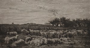 Der große Schafstall, 1860 von Charles Francois Daubigny