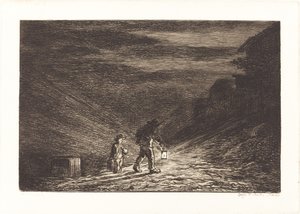 Die Suche nach einer Herberge von Charles Francois Daubigny