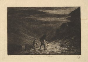 Die Suche nach einem Gasthaus, 1861 von Charles Francois Daubigny