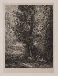 Der Hirte und die Hirtin von Charles Francois Daubigny