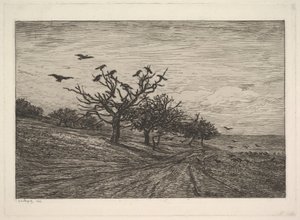 Baum voller Krähen, 1867 von Charles Francois Daubigny