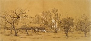 Ansicht eines Obstgartens in Saint-Denis von Charles Francois Daubigny
