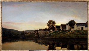 Dorf in der Nähe von Bonnieres von Charles Francois Daubigny