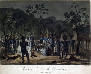 Die Rückkehr Napoleons von Elba. Napoleons Biwak in Golfe-Juan am 1. März 1815