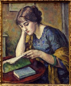 Lesen. Gemälde von Charles Guerin (1875-1939), Öl auf Leinwand von Charles Guerin