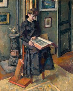 Junges Mädchen mit einem Buch, ca. 1906 von Charles Francois Prosper Guerin