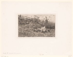 Huhn mit Küken von Charles François Daubigny (attributed to)