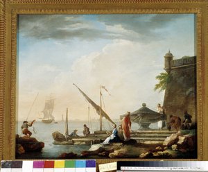 Mittelmeerhafen am Brunnen von Charles François Grenier de Lacroix