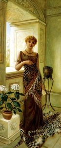 Klassische Frau am Fenster von Charles Frederick Lowcock