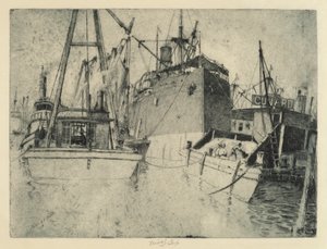 Chelsea Docks, Beladen des Schiffes, 1907 von Charles Frederick William Mielatz