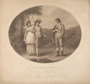 Rosalind, Celia und Orlando - "Wie es euch gefällt", Akt III, Szene II von Charles Gauthier Playter