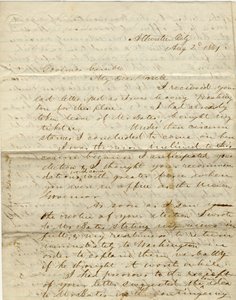 Brief unterzeichnet C. Gibson [Charles Gibson], Atlantic City, an Gouverneur Gamble [Hamilton R. Gamble], 2. August 1861 von Charles Gibson