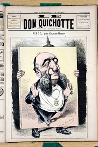 Titelblatt von „Le Don Quixote“, Nummer 702, Satirisch in Farben