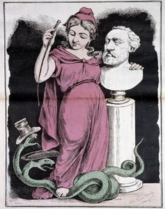 Die Republik beim Wettbewerb der Stadt Paris: Mein Wettbewerbsthema - von Gilbert-Martin (Marianne und Gambetta), in Don Quixote, März 1878