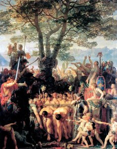 Die Helvetier zwingen die Römer, unter dem Joch hindurchzugehen, 1858 von Charles Gleyre