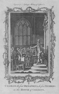 Karl I. fordert die fünf Mitglieder im Unterhaus, 1773 von Charles Grignion