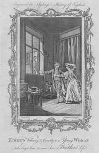 Kirkes Schurkerei und Grausamkeit gegenüber einer jungen Frau, die ihn bat, das Leben ihres Bruders zu retten (1773) von Charles Grignion