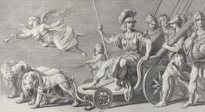 Mars auf einem von drei Löwen gezogenen Wagen, 1749