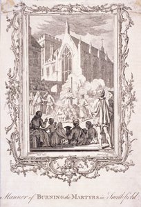 Szene von Protestanten, die in Smithfield verbrannt werden von Charles Grignion