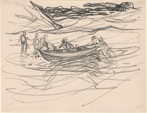 Das Rettungsboot zu Wasser lassen
