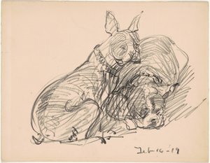 Zwei Hunde von Charles H. Woodbury