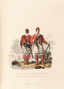 Fremdkorps im britischen Dienst. Soldaten des griechischen Leichtinfanterieregiments von Charles Hamilton (after) Smith