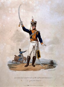Ein Offizier der 14. Leichten Dragoner in Paradeuniform, aus 