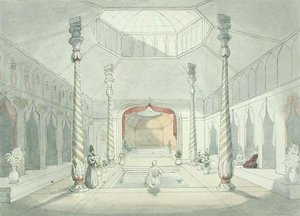 Innenansicht eines persischen Bades in Kermanshah von Charles Hamilton Smith