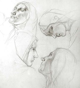 Studie für die klugen und törichten Jungfrauen von Charles Haslewood Shannon