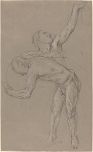 Zwei männliche Figuren: Studie für "Der barmherzige Samariter" von Charles Hazelwood Shannon