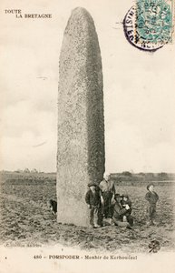 Menhir von Kerhouezel/Porspoder/Finistere/Bretagne/Frankreich