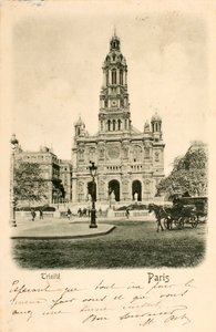 Postkarte/Kirche der Heiligen Dreifaltigkeit/Paris/Seine/Ile de France/Frankreich von Augustus Kollner