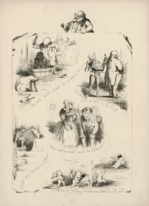 Seite aus Sprichwörter mit Bildern von Charles Henry (after) Bennett