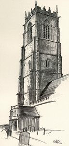 Ein senkrechter Kirchturm, Winterton, Norfolk von Charles Henry Bourne Quennell