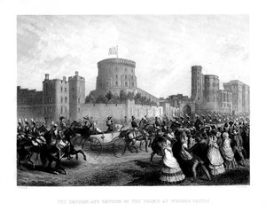 Der Kaiser und die Kaiserin der Franzosen im Windsor Castle, 1855, 1875 von Charles Henry Jeens