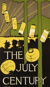 Reproduktion eines Plakats, das für die Juli-Ausgabe des Century Magazine wirbt, veröffentlicht in New York
