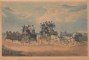 Postkutschen: Die Brighton Day Mails, die über Hookwood Common fahren von Charles Hunt
