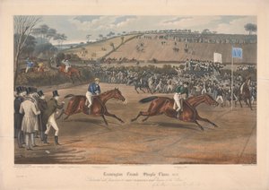 Leamington Grand Steeple Chase ... 1837. Platte 4. Marqs von Waterford auf Monarch ... (eines von vier)