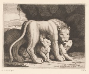 Säugende Löwin von Charles II Errard (attributed to)