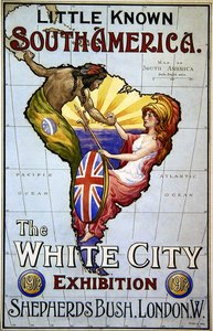 Plakat für das wenig bekannte Südamerika - Die Weiße Stadt Ausstellung von Charles J. Hay