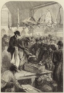 Eine Fischauktion auf dem Columbia-Markt von Charles J. Staniland