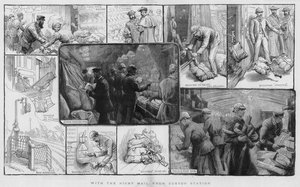 Mit der Nachtpost vom Euston-Bahnhof (Stich) von Charles J. Staniland